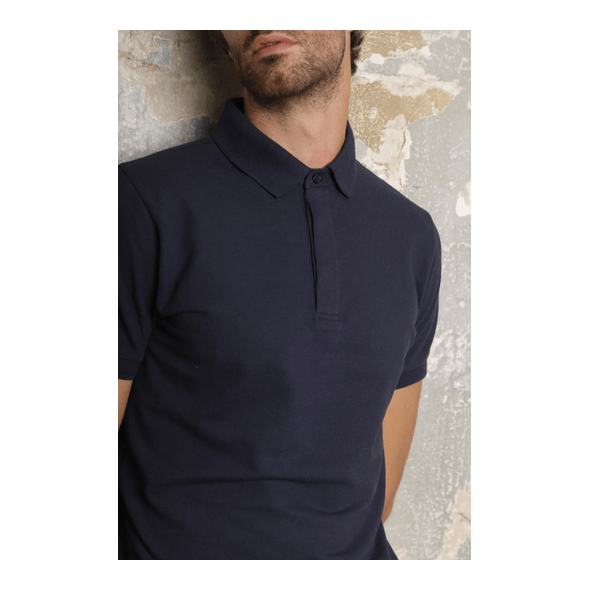 Men's Piqué Polo Shirt with Hidden Placket
